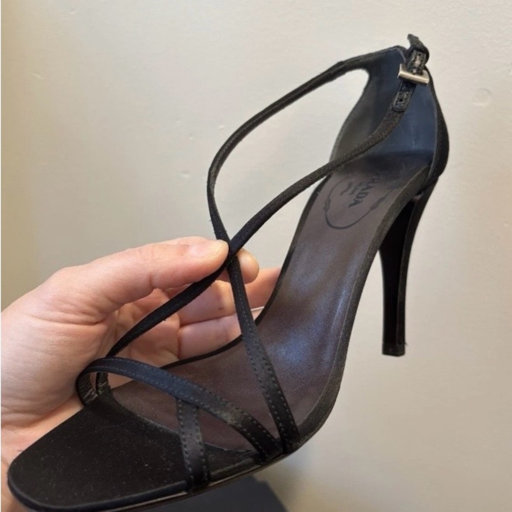 Authentic Prada Black Strappy Heels - Picture 4 of 11